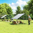PawHut Galvanized Large Chicken Coop Cage Walk-in Enclosure  - 32.8' x 9.8' x 6.4'-Robust construction made from solid galvanized steel
