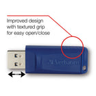 Verbatim 64 GB USB Flash Drive - Blue-Compatible with Windows XP, Vista, and Windows 7 and higher, Mac OS X 10.1 and higher, Linux kernel 2.6 and higher
