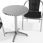 Table ronde en aluminium de 23,5 po avec 2 chaises en rotin noir, intérieur/extérieur (TLH-ALUM-24RD-020BKCHR2-GG)-7