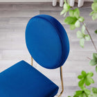 Modway Craft Performance Velvet Dining Side Chairs - Gold/Navy - 2 Pack-Chair Weight Capacity: 330 lbs.
