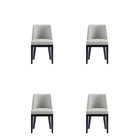 Manhattan Comfort - Lot de 4 chaises de salle à manger modernes Gansevoort 19 po en similicuir gris pierre-Chaise de salle à manger moderne pour salle à manger et usage de travail lot de 4