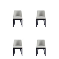 Manhattan Comfort - Lot de 4 chaises de salle à manger modernes Gansevoort 19 po en similicuir gris pierre-Chaise de salle à manger moderne pour salle à manger et usage de travail lot de 4
