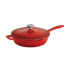 Tramontina 10" Enameled Cast Iron Series 1000 Covered Skillet - Gradated Red-Compatible with gas, electric, ceramic glass and induction cooktops
