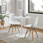 Modway Lippa 28" Round Faux Marble Dining Table - White-Chip-Resistant Metal Pedestal Base
