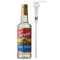 Torani Cane Sugar Sweetener Syrup with Pump - 750 mL-More than just coffee: great for lattes, frappes, teas, coffees, soda, cocktails, desserts and more
