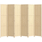 HOMCOM - Séparateur de pièce autoportant à 6 panneaux en bambou ondulé pour chambre, bureau intérieur - bois naturel-Idéal pour créer un espace personnel ou diviser de grandes pièces 
