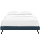 Modway Helen Fabric Full Bed Frame with Round Splayed Legs - Azure-Ten Wood Support Slats