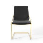 Modway Pitch Performance Velvet Dining Armchair - Gold/Black-8