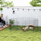PawHut - parc d’exercice pliable en métal pour animaux, enclos pour chiens et chiots, cage, 12 panneaux-Porte à double verrouillage pour une entrée/sortie pratique et une sécurité optimale 