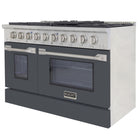 Kucht 48" KDF Series Pro Style Propane Ready Dual Fuel Range - Stainless Steel/Cement Grey-Liquid propane ready