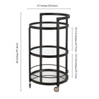 Hudson&Canal Hause 21"W Round Bar Cart - Blackened Bronze-8