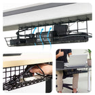 ShoppingAll Under Desk Cable Management Organizer Sturdy Metal Cable Tray - Black - 4 Pack-6