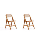 Manhattan Comfort Pullman 18.11" Industry Chic Dining Folding Chair - Nature - Set of 2-Modern - Industry Chic Cane Folding Dining Chair Perfect for Dining Room Use. Set of 2