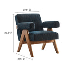 Modway - Lyra Tissu Fauteuil - Azure Fabric-Coussins non amovibles