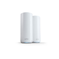 Netgear RBE772-100CNS Orbi 770 Series Full Home Tri-Band Mesh - Wi-Fi 7 System - 2 Pack-Cutting-edge WiFi 7 performance, whole-home WiFi with up to 11Gbps WiFi speeds & 360° coverage up to 5,500 sq. ft., from the front door to the back yard