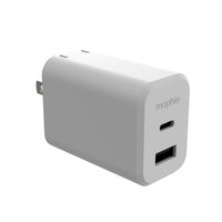 mophie Dual Adapter USB-A & USB-C PD 42W - White-30W maximum charging speed