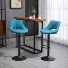 HOMCOM Adjustable Counter Height Swivel Bar Stools - Blue - 2 Pack-Seat height is adjustable to counter height or bar height. The swivel seat ensures free rotation
