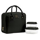 Fit + Fresh Bloomington Lunch Bag with 2 Containers - Black-From workdays to weekends, this insulated tote does more than carry lunch. It doubles as a bottle bag, mini cooler bag, or cosmetic bag - perfect year-round