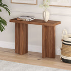Hudson&Canal - Console Dimitra 42" L - Noyer satiné-Nettoyer avec un chiffon doux et sec, sans produits chimiques agressifs ni produits de nettoyage abrasifs