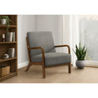 Monarch Specialties - Chaise d'Appoint Moderne du Milieu du Siècle Rembourré 34"H Avec des Pieds en Noyer Massif - Tissu Gris-Un généreux rembourrage en mousse, un dossier légèrement incliné et des accoudoirs de soutien offrent une assise confortable idéale pour la lecture, la conversation ou la détente.