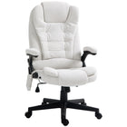Vinsetto Massage Office Chair with 6-Point Vibration - White-6 vibration massage points to relax your body