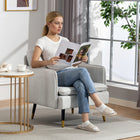 HOMCOM Modern Accent Chair with Wide Lounge Seat - Button Tufted for Bedroom - Cream White - 2 Pack-Multilayer board and four steel legs give each chair solid support
