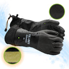 TEMRES Thermal Insulated Polyurethane Coated Rough Grip Glove - Insulated Acrylic Extended Cuff Draw Cord - Black - Medium -Rough Grip