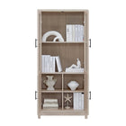 Manhattan Comfort Jodie 31" Mid-Century Modern Bookcase - Whitewashed Oak - Set of 2-15.7" L x 31" W x 67.6" H