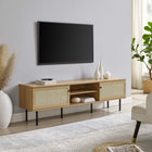 Modway Cambria 70" TV Stand - Oak-Rattan Weave
