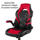 Emerge - Fauteuil de jeu en cuir reconstitué Vortex de la gamme - noir et rouge-Appuie-tête intégré pour plus de confort