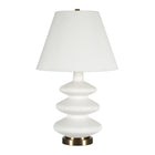 Hudson&Canal - Lampe de table Carleta (67,3 cm) avec abat-jour en tissu - Blanc/Blanc-Design moderne et contemporain pour votre salon, espace de travail ou table de chevet