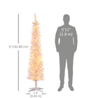HOMCOM 6' Slim Artificial Christmas Tree with Colourful LED Lights - White-LED lights consume little energy and are cool to touch 