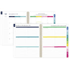 AT-A-GLANCE - Agenda hebdomadaire/mensuel bande joyeuse Emily Ley Simplified 2026 - 11 po H x 8 3/8 po l - multicoloure - bilingue-Les pages spéciales incluent «Le processus de simplification », « Comment utiliser l'agenda », « La simplicité ChallEnglish » et la « Bucket list »