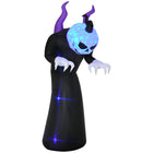 Outsunny 7' Inflatable Ghost with Horns Halloween Decoration-Round-headed ghost ready to scare you inflatable brings a cohesive Halloween display together 