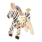 Manhattan Toy - Zèbre safari en bois, jouet d'activité-Introduit les lettres et les chiffres