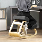 HOMCOM - Chaise à genoux ergonomique en bois avec coussins épais pour une meilleure posture - noir-Aide à améliorer la productivité 