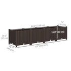 Outsunny - jardinière surélevée en plastique - 63 po L x 15,7 po l x 14,6 po H - brun-Les trous de drainage empêchent l’engorgement d’eau, favorisant la croissance saine des plantes
