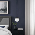 Modway Stellar 1-Light Pendant Light - Opal/Polished Nickel-Ceiling Canopy With Swivel Adaptor