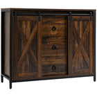 HOMCOM Industrial 39.25" L Buffet Cabinet - Rustic Brown-Industrial style decorates your home