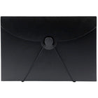 JAM Paper Plastic Portfolio with Hook Closure Large - 9 1/2 x 12 x 1/4 - Black-Black Plastic Portfolio with Hook Closure