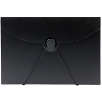 JAM Paper Plastic Portfolio with Hook Closure Large - 9 1/2 x 12 x 1/4 - Black-Black Plastic Portfolio with Hook Closure