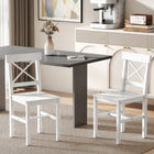 HOMCOM - Chaises de salle à manger en bois style ferme avec dossier croisé - blanc - ensemble de 2-Le design simple est élégant et raffiné pour s’accorder avec vos autres meubles