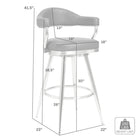 Armen Living - Justin Tabouret de Bar Pivotant de 76 cm de Hauteur en Similicuir Noir Vintage avec Pieds en Métal Noir-7