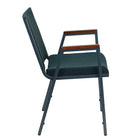 Flash Furniture HERCULES Series Heavy Duty Patterned Fabric Stack Chairs with Arms - Green - 4 Pack-Green Patterned Fabric Upholstery