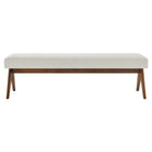 Modway Lyra 63" Fabric Upholstered Bench - Ivory-7