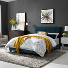 Modway Amira Upholstered Fabric Full Bed - Azure-Box Spring Required (Not Included)