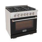 Kucht 36" KFX-X Series Pro Style Natural Gas Range - Stainless Steel/Black-2 Years Limited Manufacturer Warranty