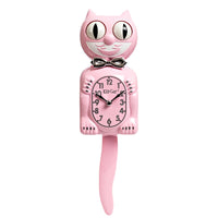 Kit-Cat Klock - Horloge murale Coccinelle en édition limitée - Satin rose-Horloge murale de personnage emblématique présentant les yeux roulants et la queue de pendule remuante signatures