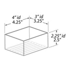 Azar Small Stackable Plastic Storage Bin - 2.5" x 4.25" - Clear - 4 Pack-Stackable design for vertical storage and space-saving organization