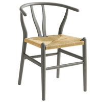 Modway Amish 32" Wood Dining Accent Chair - Light Grey-Elm Wood Dining Chair